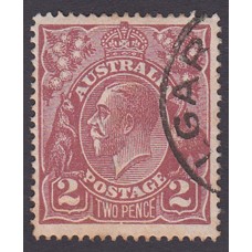 Australian    King George V    2d Brown   Single Crown WMK  Plate Variety 16L9